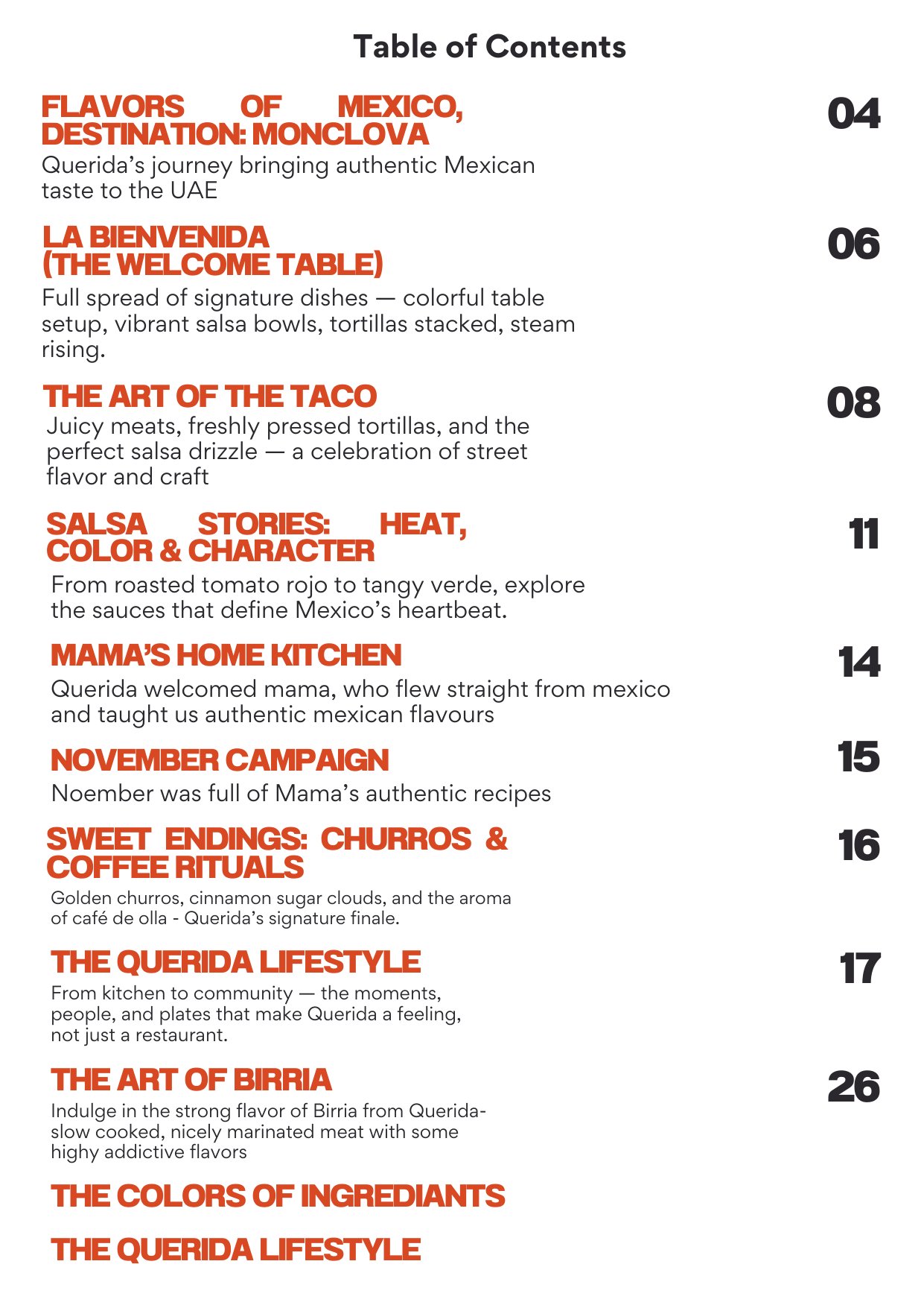 Querida Magazine — Monclovita la Bella, page 2 of 37. Where it begins. Charcoal, comal, and a mother's kitchen. Destination: Monclova, Coahuila, Mexico.