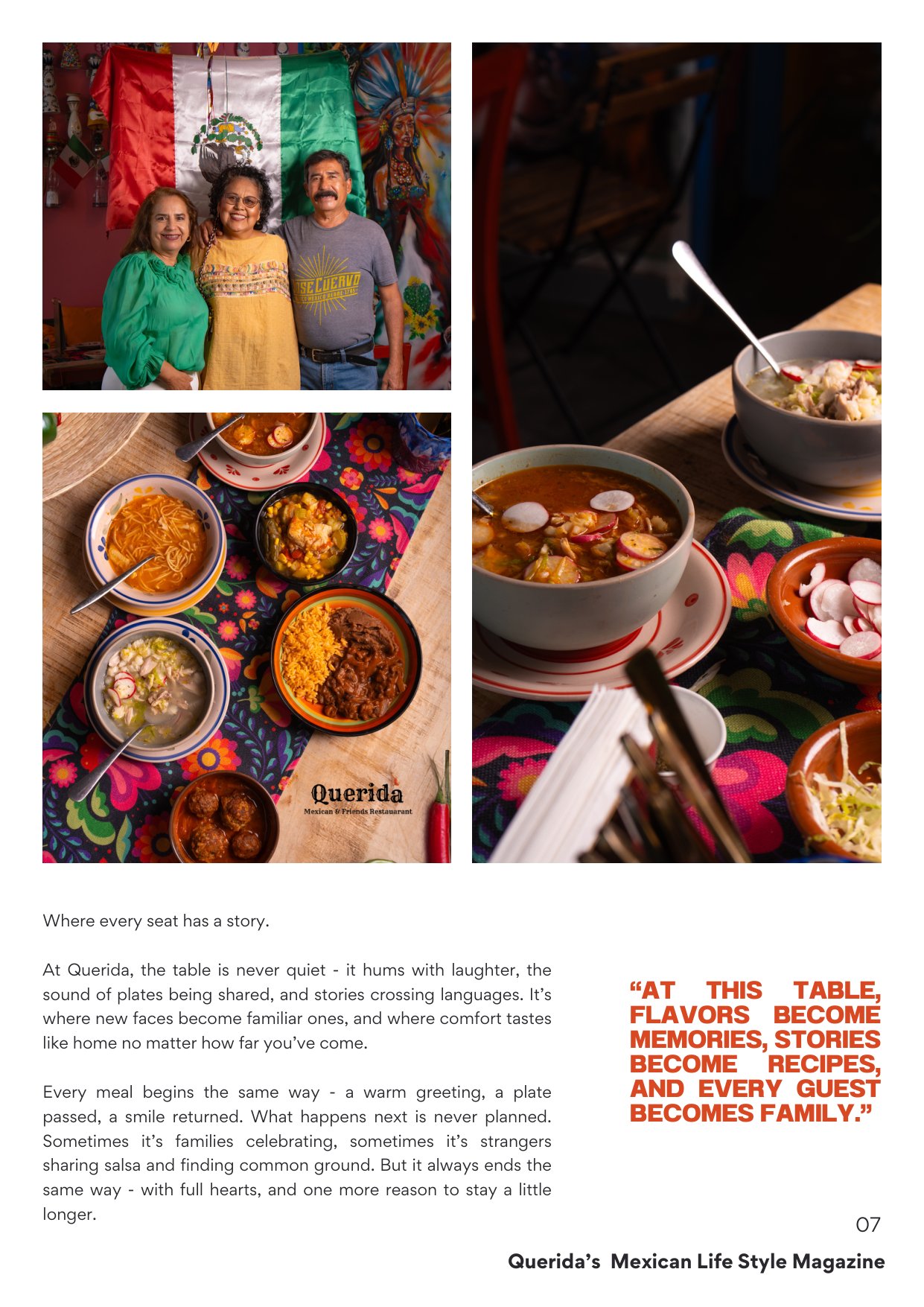 Querida Magazine — Monclovita la Bella, page 7 of 37. Where it begins. Charcoal, comal, and a mother's kitchen. Destination: Monclova, Coahuila, Mexico.