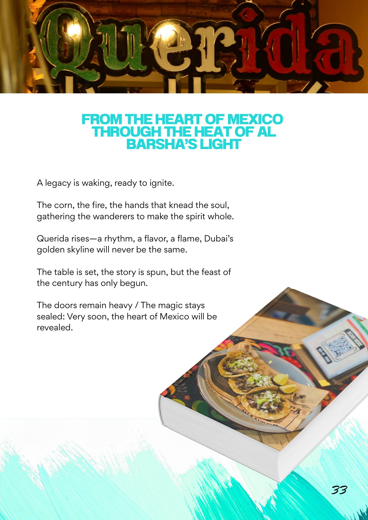 Querida Magazine — ¡Viva Aguascalientes!, page 33 of 36. Travel: Mexico to Dubai. Romantic Flavour. Destination: Aguascalientes, Mexico.