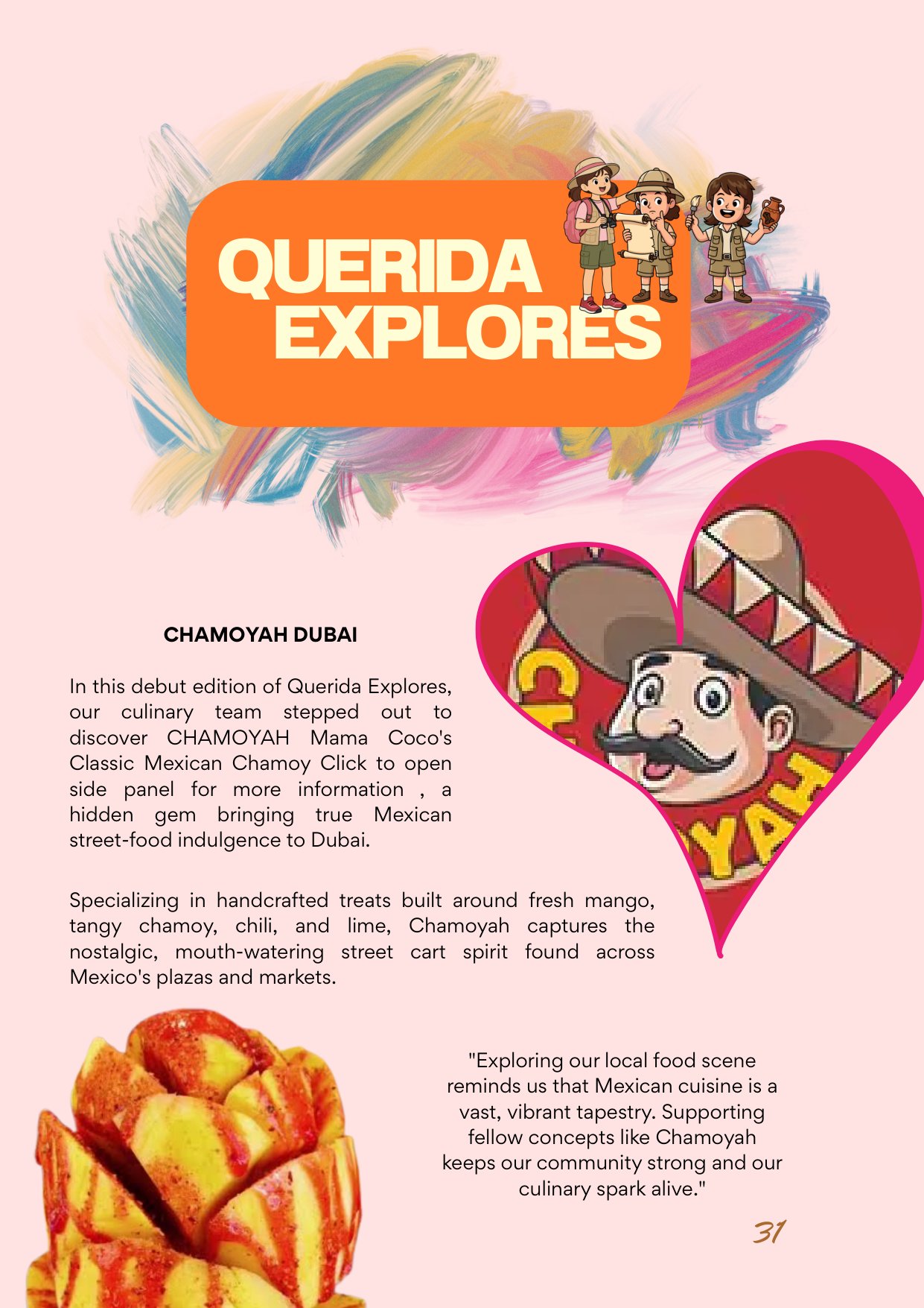 Querida Magazine — Guanajuato, The Heartland of Independence, page 31 of 36. The colonial stone and the historic flame — from a silver city carved underground to the table in Al Barsha. Destination: Guanajuato, Mexico.